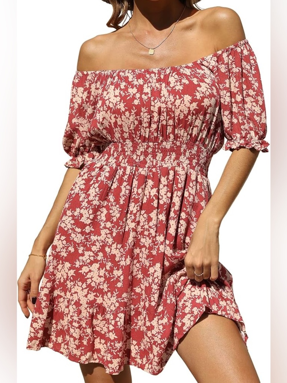 Off-Shoulder Floral Dress